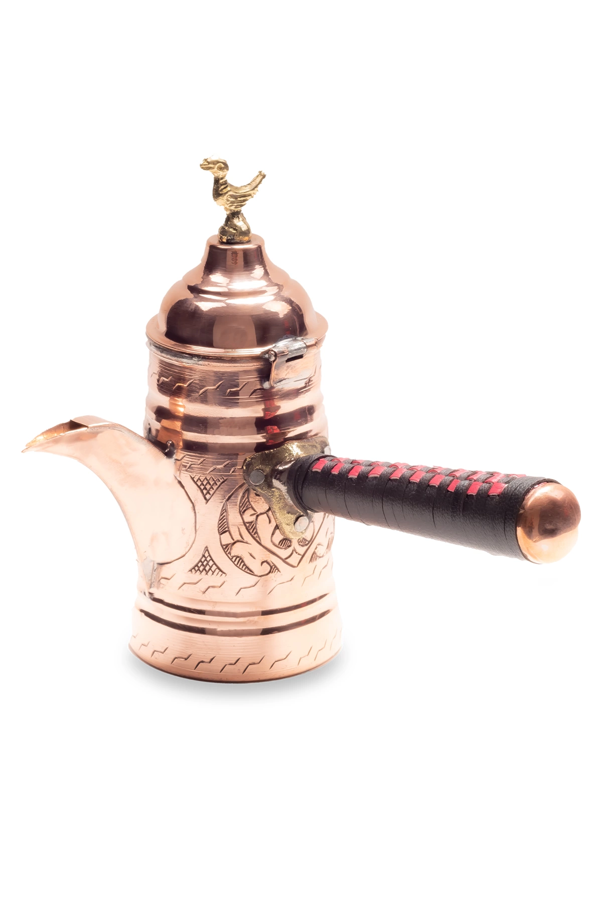 Coppergreat Bakır El Oyması Gümüş Renk Mırra Cezvesi 3 NO