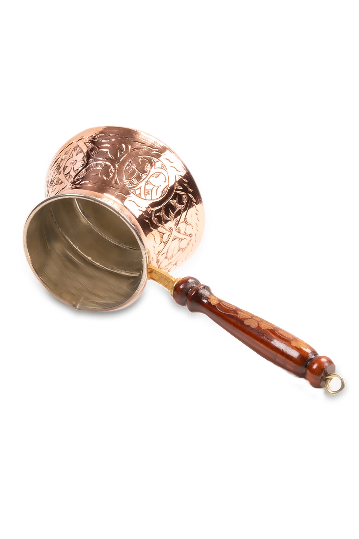 Coppergreat Bakır El Oyması Premium Kırmızı Renk Kahve Cezvesi 6 KİŞİLİK