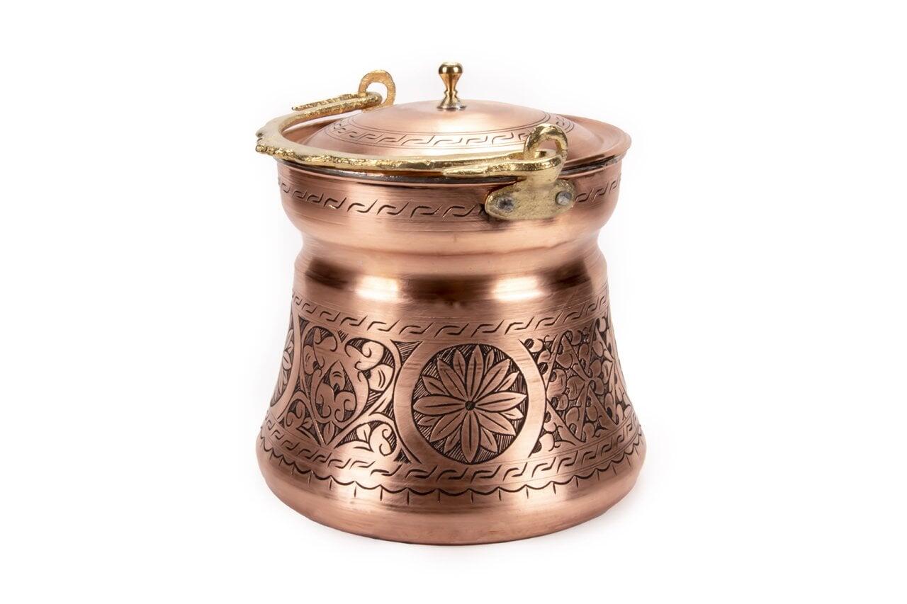 Bakır El Oyması Hera Mat Kırmızı Bakraç 4 Litre